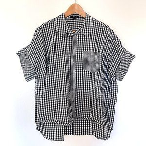 Madewell gingham short-sleeved button-down shirt